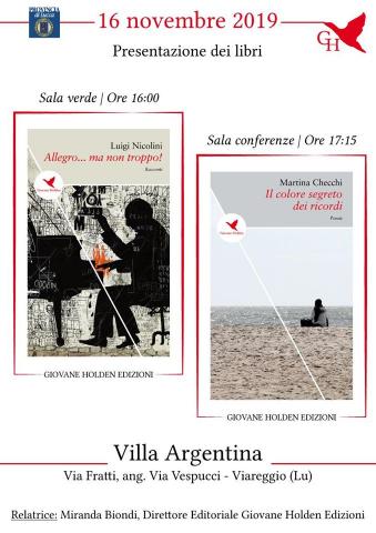 Invito alla presentazione dei libri della rassegna di spessosottile 16 novembre