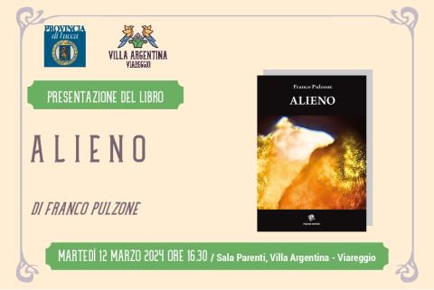 Locandina di presentazione del libro "Alieno" di Franco Pulzone