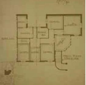 Map of the ground floor during the first extension without the garden