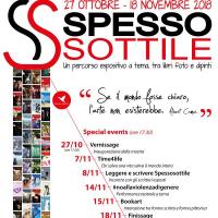 Locandina della mostra "SpessoSottile" ed eventi correlati