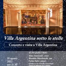 locandina “Villa  Argentina sotto le stelle” 10 agosto 2022