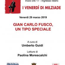 Locandina invito evento "I venerdì di Milziade"